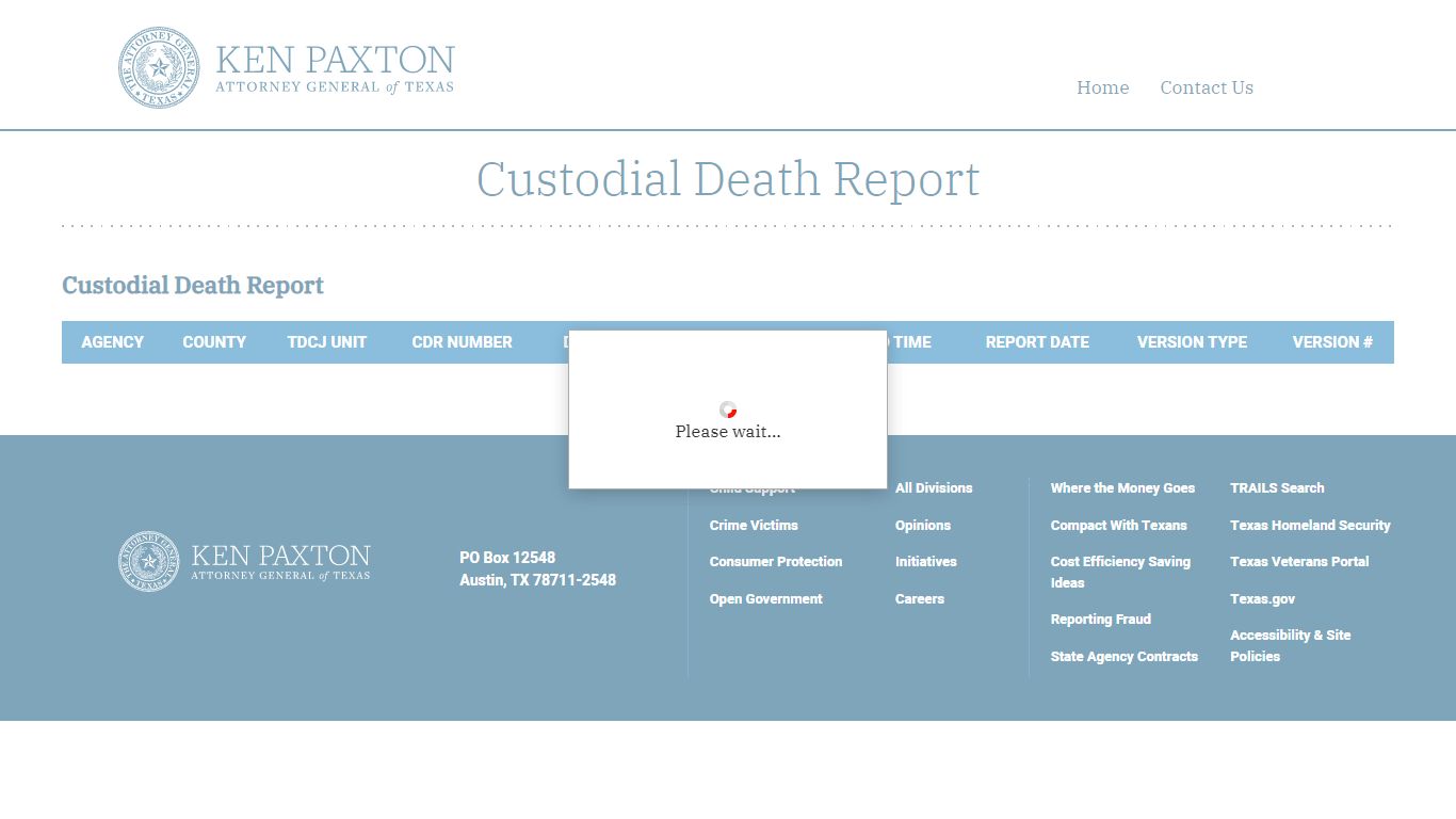 Custodial Death Report | Office of the Attorney General - site